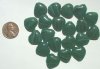 20 15mm Dark Green White Marble Hearts